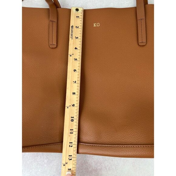 KG Monogram Tote Bag In Cognac Brown Basic Classic Staple Capsule Preppy - Picture 13 of 14